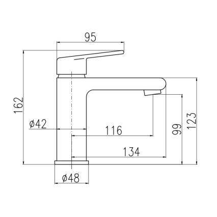 RAV Slezák CO128.0CMATZ - Miscelatore per lavabo COLORADO 16,2 cm nero/oro