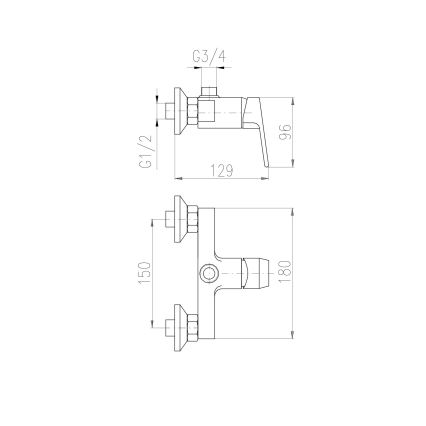 RAV Slezák CO182.5 - Miscelatore doccia COLORADO cromo lucido