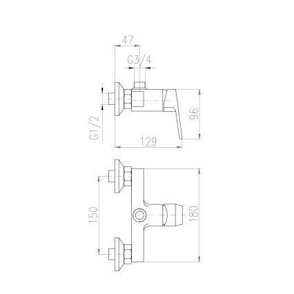 RAV Slezák CO182.5Z - Miscelatore doccia COLORADO oro lucido