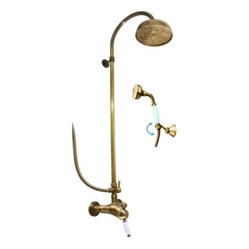RAV Slezák L581.5/3SM - Ensemble de douche avec mitigeur LABE RETRO en laiton vieilli