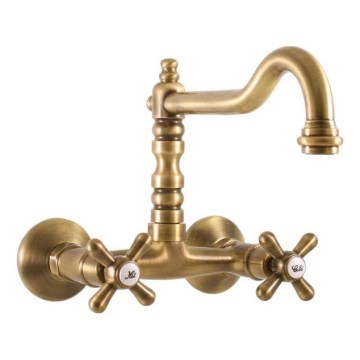 RAV Slezák MK102.5/28SM - Miscelatore per lavello/lavabo MORAVA RETRO 16,8 cm in ottone antico