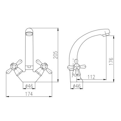 RAV Slezák MK120.0/2 - Miscelatore per lavabo MORAVA 20,5 cm cromo lucido