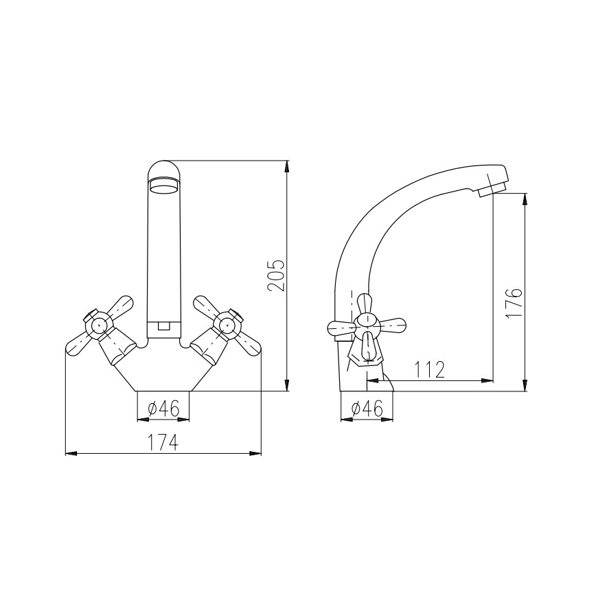 RAV Slezák MK120.0/2 - Waschtischarmatur MORAVA 20,5 cm, glänzender Chrom