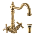 RAV Slezák MK121.0/8SM - Miscelatore per lavello/lavabo con scarico MORAVA RETRO 22,4 cm in ottone antico