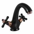 RAV Slezák MK128.0CMATSM - Waschtischarmatur MORAVA RETRO 16 cm schwarz/messing