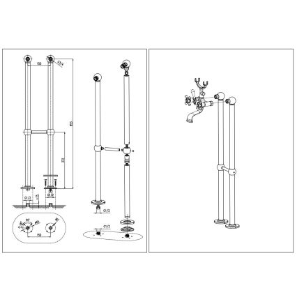 RAV Slezák MK150.5/2CMATSM – Ensemble de baignoire avec mitigeur MORAVA RETRO noir/bronze