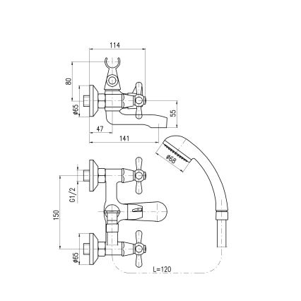 RAV Slezák MK154.5/1 - Badewannenset mit Einhebelmischer MORAVA in Hochglanz‑Chrom