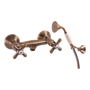 RAV Slezák MK180.5/2SM - Ensemble de douche avec mitigeur MORAVA RETRO, laiton vieilli