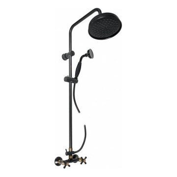 RAV Slezák MK181.5/7CMATSM - Set doccia con miscelatore MORAVA RETRO nero/ottone