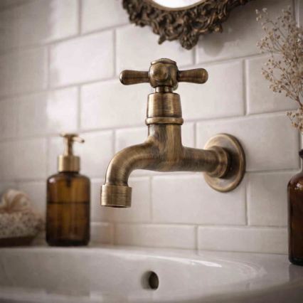 RAV Slezák MK193SM - Mitigeur pour lavabo MORAVA RETRO 11,8 cm, laiton vieilli