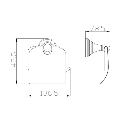 RAV Slezák MKA0400SM - Support de rouleau de papier toilette avec cache MORAVA RETRO, finition laiton ancien