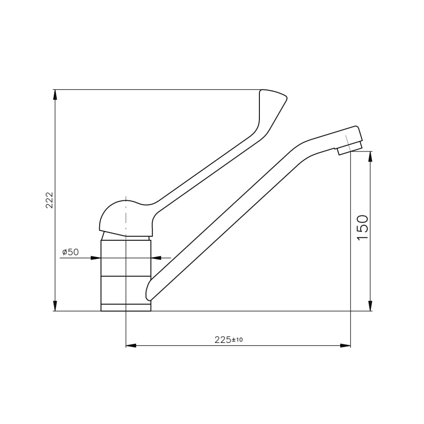 RAV Slezák MS605.0 - Miscelatore per lavabo con leva sanitaria MISSISSIPPI 22,2 cm, finitura cromata lucida