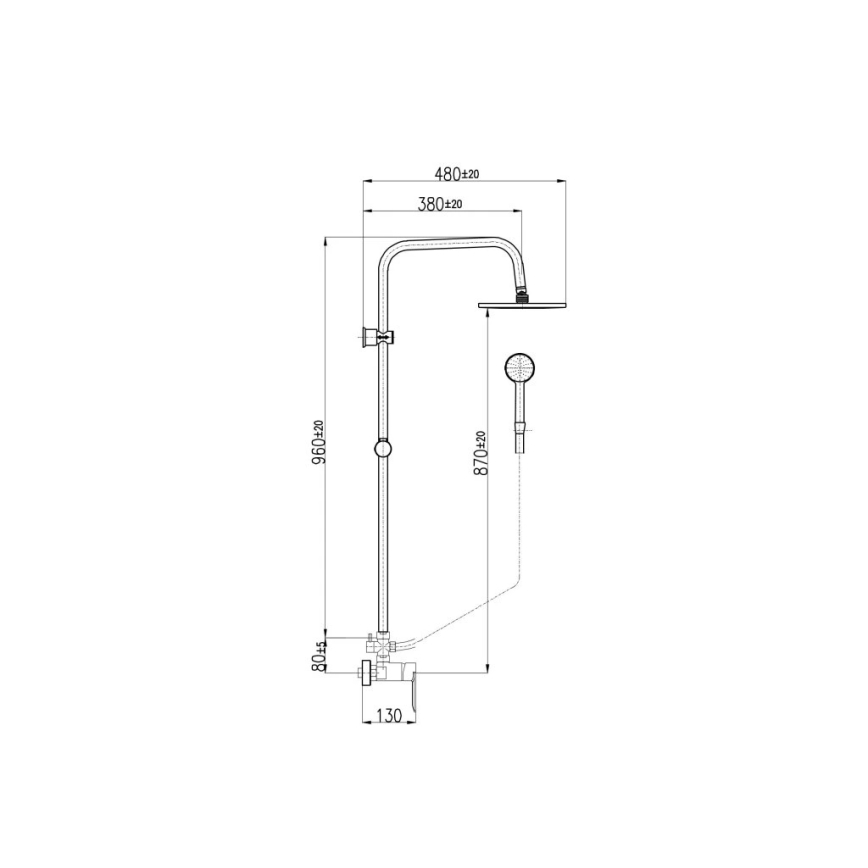 RAV Slezák NL182.5/7 - Kit de douche avec mitigeur NIL, finition chrome brillant