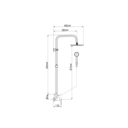 RAV Slezák NL182.5/7BMAT - Ensemble de douche complet avec mitigeur NIL, finition blanc mat