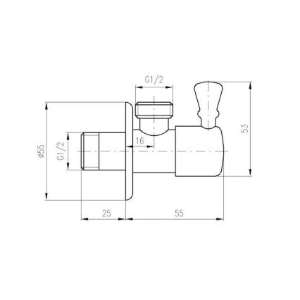 RAV Slezák RV0112 - Robinet d'angle rétro chromé brillant
