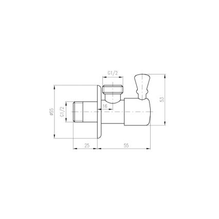 RAV Slezák RV0112SM - Robinet d'arrêt d'angle RETRO laiton vieilli