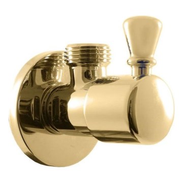 RAV Slezák RV0112Z - Robinet d'arrêt d'angle RETRO, finition dorée brillante