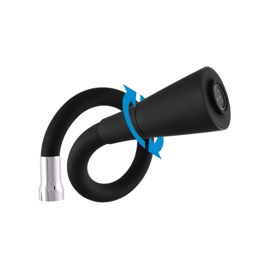 RAV Slezák SA002.5/13 - Miscelatore per lavello SAZAVA 32,3 cm nero/cromo lucido