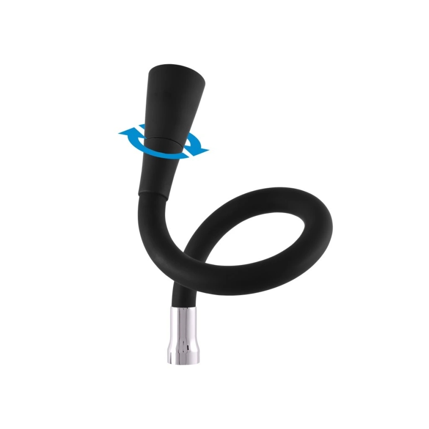 RAV Slezák SA006.0/13 - Miscelatore per lavello con collo flessibile SAZAVA 35,6 cm nero/cromo lucido