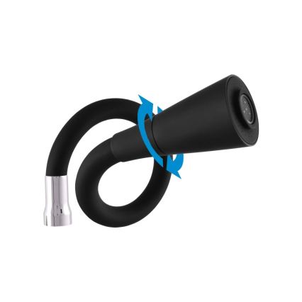 RAV Slezák SA006.0/13 - Miscelatore per lavello con collo flessibile SAZAVA 35,6 cm nero/cromo lucido