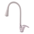 RAV Slezák SA006.0/13S - Spültischarmatur mit flexiblem Auslauf SAZAVA 35,6 cm grau/glänzender Chrom