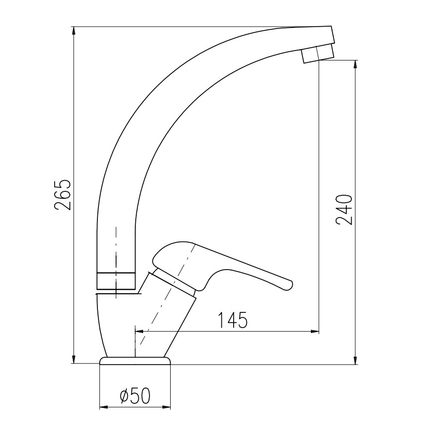 RAV Slezák SA006.0/3 - Miscelatore per lavello SAZAVA 26,5 cm, cromo lucido