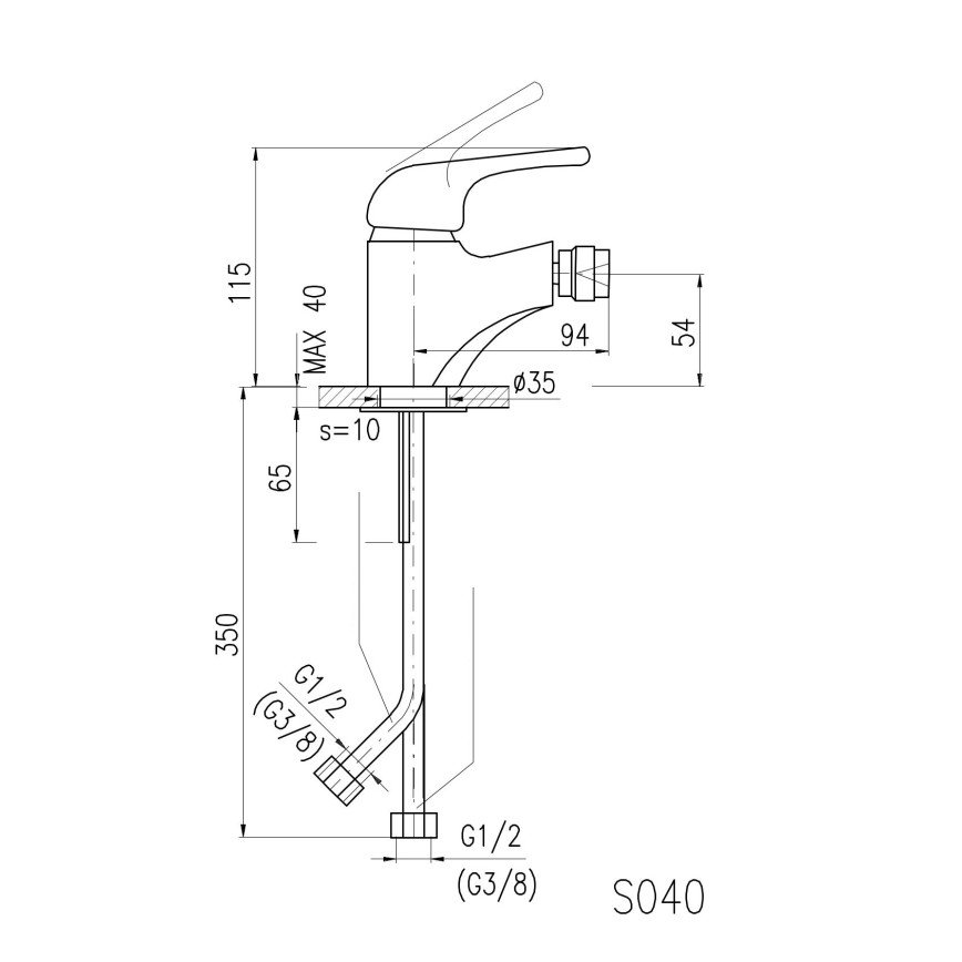 RAV Slezák SA044.0 - Mitigeur pour bidet SAZAVA 11,5 cm chromé brillant