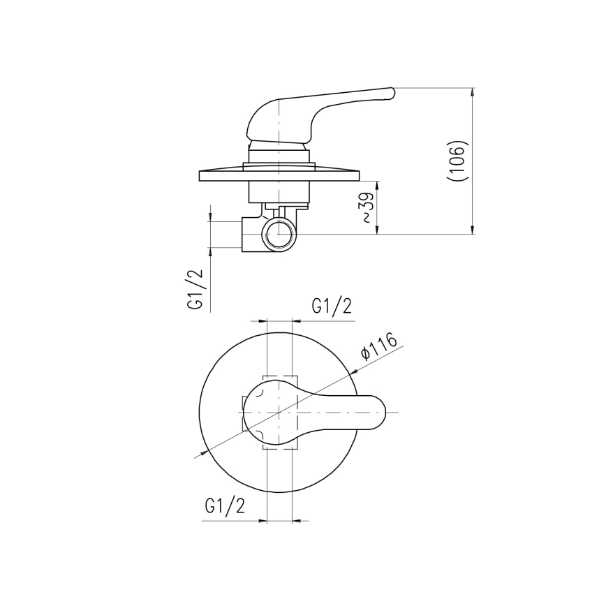 RAV Slezák SA083 - Miscelatore doccia da incasso SAZAVA cromato lucido