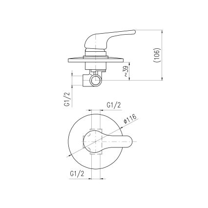 RAV Slezák SA083 - Unterputz-Duscharmatur SAZAVA, glänzender Chrom