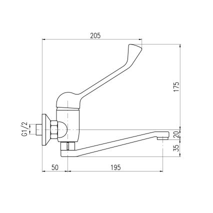RAV Slezák SA601.5/26 - Miscelatore per lavabo con leva sanitaria SAZAVA 23 cm, cromo lucido