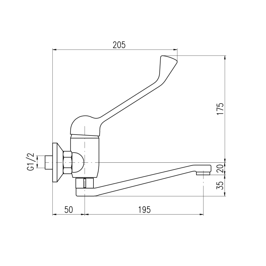 RAV Slezák SA601.5/26 - Mitigeur de lavabo SAZAVA 23 cm à levier hygiénique, chrome brillant