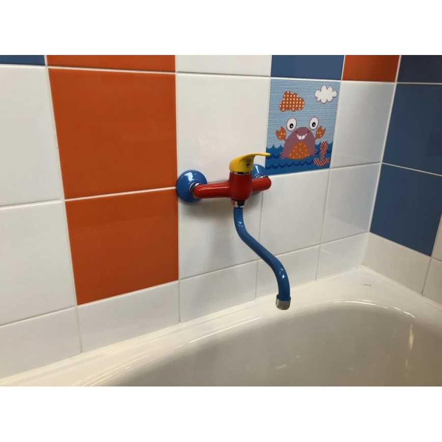 RAV Slezák SAJ001.5/21 - Miscelatore per lavabo JUNIOR rosso/blu/giallo