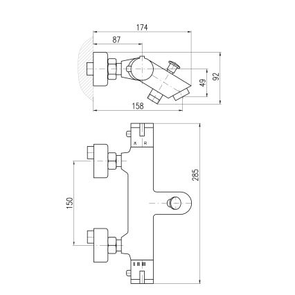 RAV Slezák TRM54.5CMAT - Mitigeur thermostatique pour baignoire TERMO noir mat