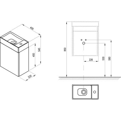 Ravak - Mobile da bagno con lavabo VEDA bianco