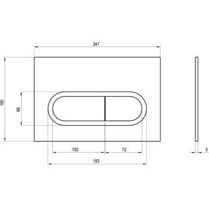 Ravak X01454 - Pulsante di scarico CHROME 24,7x16,5 cm cromo opaco