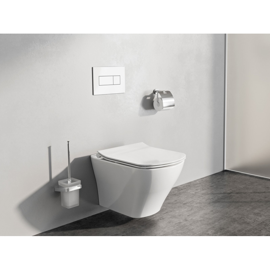 Ravak X01457 - Pulsante di scarico UNI 24,7x16,5 cm bianco