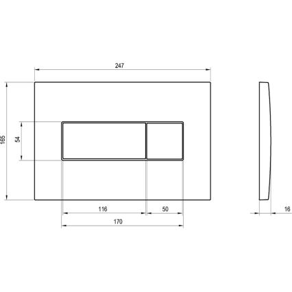 Ravak X01457 - Spültaste UNI 24,7x16,5 cm weiß