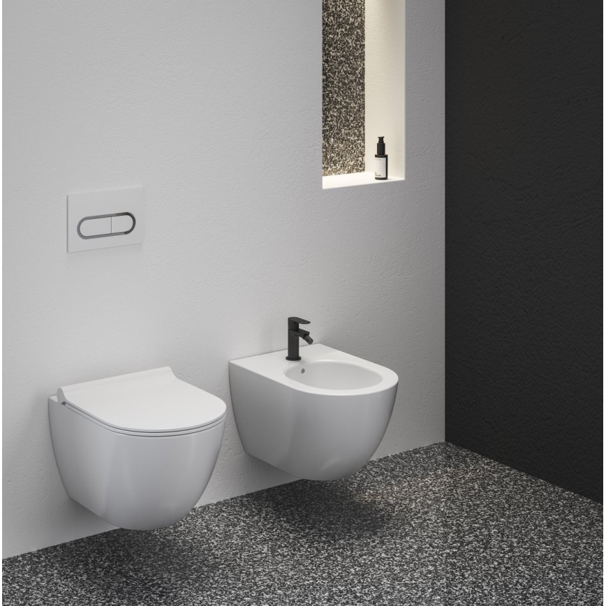 Ravak X01517 - Bidet suspendu UNI CHROME céramique/blanc