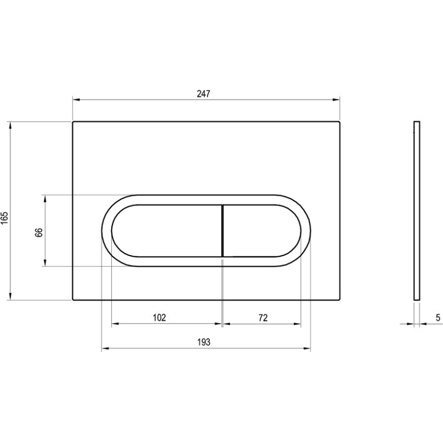 Ravak X01797 - Pulsante di scarico 24,7x16,5 cm CHROME nero