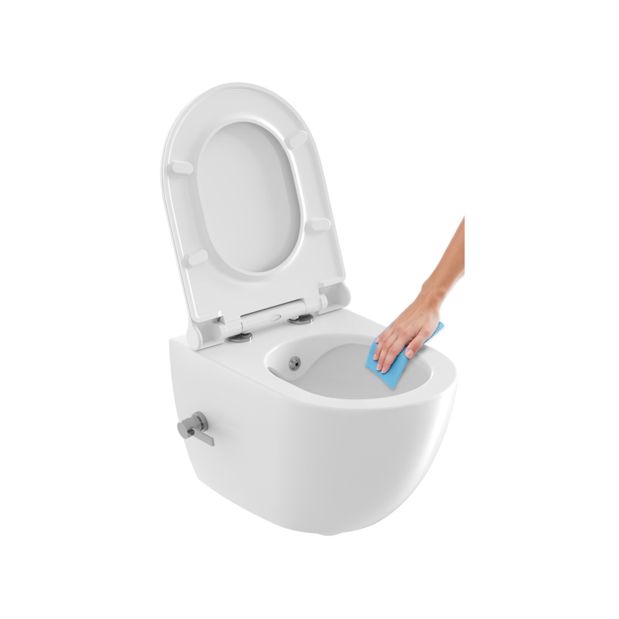 Ravak X01912 - WC suspendu avec buse de bidet CHROME céramique/blanc