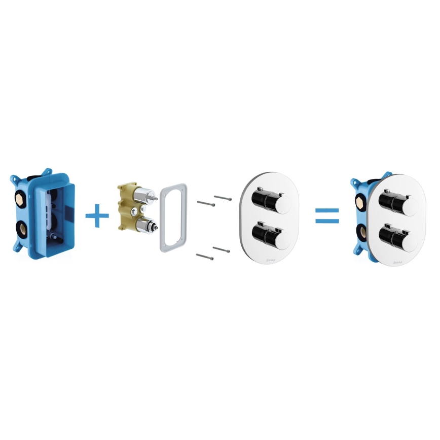 Ravak X070074 - Corps de base pour mitigeurs encastrés R-BOX MULTI 18,1 x 11,6 cm