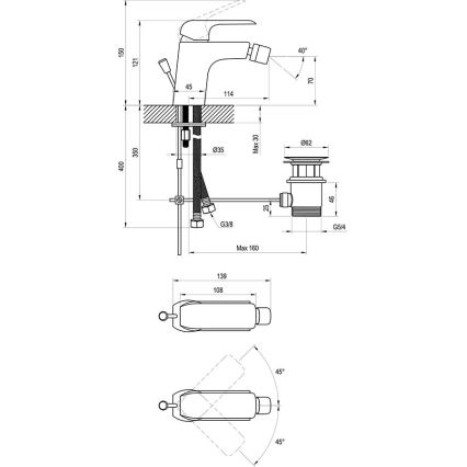 Ravak X070122 - Miscelatore per bidet FLAT cromo lucido
