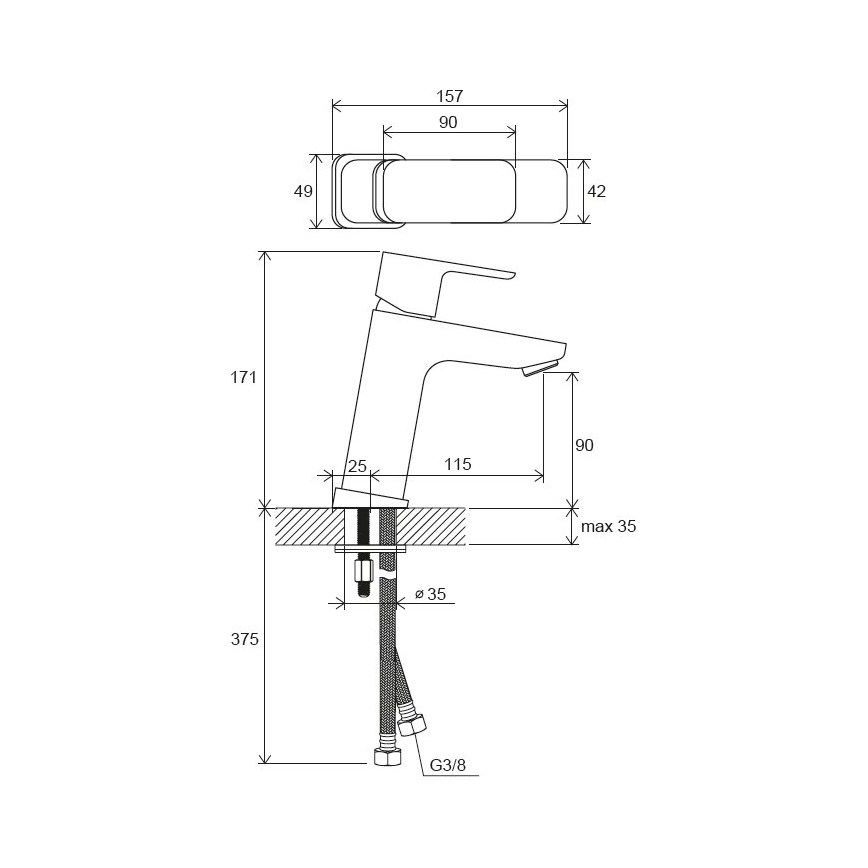 Ravak X070129 - Waschtischarmatur FREE 17,1 cm glänzender Chrom