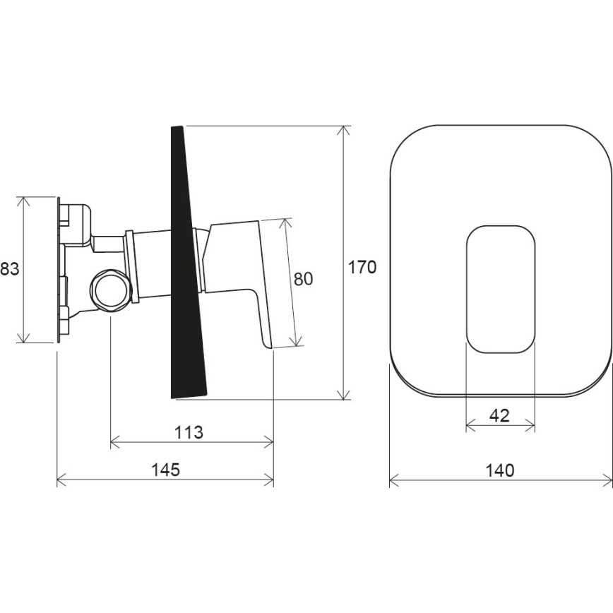 Ravak X070159 - Mitigeur de douche pour installation encastrée FREE noir