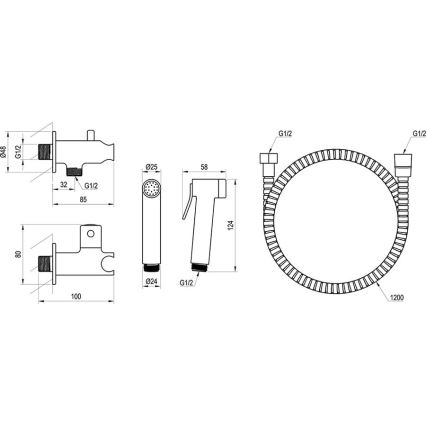 Ravak X070166 - Doccetta bidet a mano per installazione ad incasso, cromo lucido