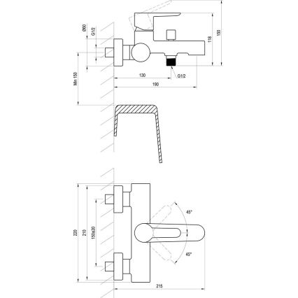 Ravak X070169 - Mitigeur de baignoire PURI finition chrome brillant