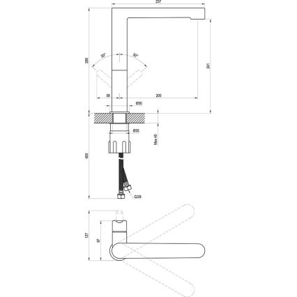 Ravak X070183 - Waschtischarmatur PURI 26,9 cm schwarz