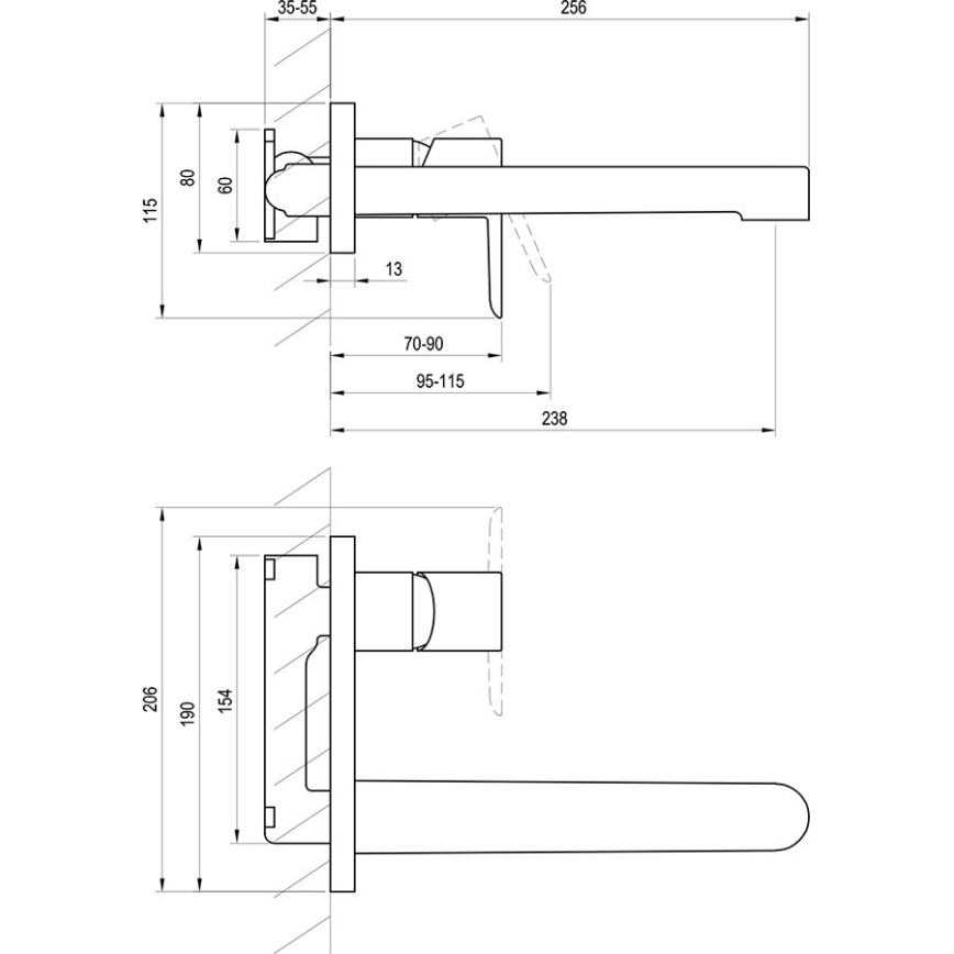 Ravak X070184 - Miscelatore da incasso per lavabo PURI, nero