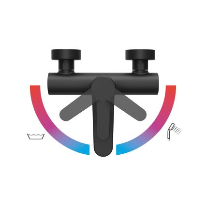 Ravak X070185 - Wannenarmatur PURI schwarz