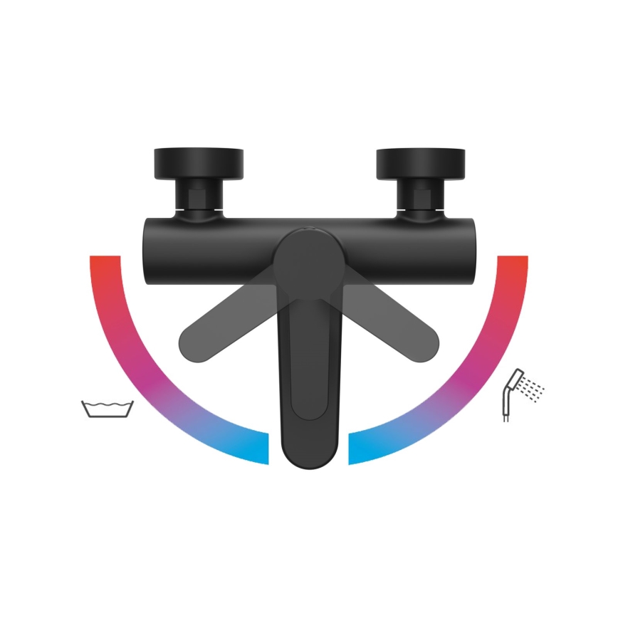 Ravak X070185 - Wannenarmatur PURI schwarz